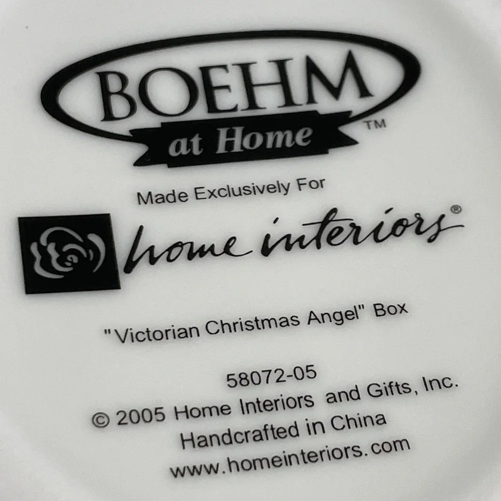 Christmas Boehm Trinket Box Porcelain Victorian Angel Home Interiors